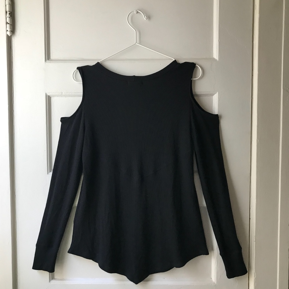 LNA Thermal Waffle Knit Cold Shoulder Long Sleeve - Picture 6 of 8